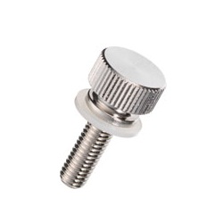Brass Knurled Knob (Flanged / Built-In Washer) / NB-C-N