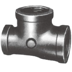 Screw-In PL Fitting, Rimmed Reducing Tee (Small, Unidirectional) PL-BRT-11/2X1X11/2