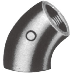 Screw-In Type Malleable Cast Iron Pipe Fitting 45° Elbow 45L-W-1/4