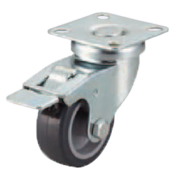 Casters - Light Load- Wheel Material: TPE - Swivel Type + Stopper C-CTBS75-T