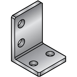 L-Shaped Finishing Angle Mounting Plate / Bracket -Hole Position Center Distribution Type- LRCDA