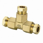 Copper Pipe Fitting, ⌀8 / ⌀10 T Fitting (Resin Sleeve)