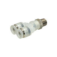 For Clean Environment, Tube Fitting PP Type, Branch Y, Threaded Section SUS304 PPX4-01SUSC