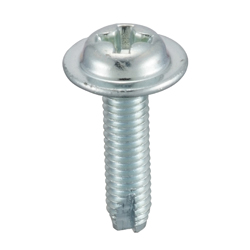 Cross Recessed Pan Washer Head Tapping Screws, 3 Models Grooved C-1 Shape CSPPNSM3-STU-TP3-10