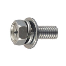 Phillips Pitac Upset Screw for Thin Plates, P = 3 (SW+JIS Flat W) HXPLWHND-STN-MS8-20