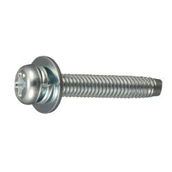 Cross-Head , Pan Head Tapping Screw, With Class 3 Grooved, Shape C-1, P = 3 (Spring Lock Washer + JIS Captive Washer)