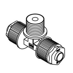 Fluoropolymer Pipe Fitting, LQ1 Series, Male Branch Tee, Metric Size