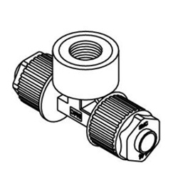 Fluoropolymer Pipe Fitting, LQ1 Series, Female Branch Tee, Metric Size