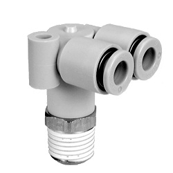 Male Branch Connector KGLU Stainless Steel One-Touch Fitting, KG Series.