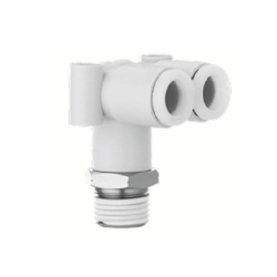 Stainless Steel One-Touch Pipe Fitting KQ2-G Series, Branch Elbow Union Fitting KQ2LU-G (Sealant / No Sealant) KQ2LU10-02G