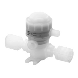 Chemical Liquid Valve Non-Metallic Exterior, Air Operated, Insert Bushing Type Fitting Integrated, Space Saving LVQ50S-V19R-1