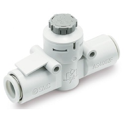 Speed Controller With Quick-Connect Fitting, Stainless Steel, Inline Type, Push-Lock Type AS-FG