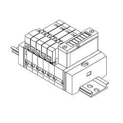 5-Port Solenoid Valve, SY3000/5000, Manifold, External Pilot / Silencer Built-in Type