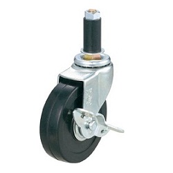 Pipe Insert-Style Caster, Freely Rotating