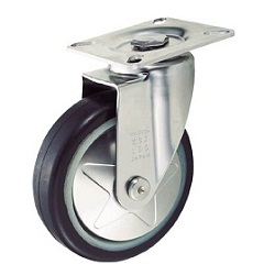 Press Low-Noise Casters Rubber Wheels Stainless Steel Brackets Swivel TXSJB125