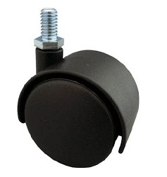 Screw-in Dual Wheel Casters, Nylon Wheels, Freely Moving