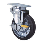 General Casters Steel Medium Load Plate Type S Series, Side Pedal Type Fixed and Swivel Switch, SJ-KS (GOLD CASTER) SJ-125R-KS