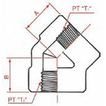 PT Connection Screw Down Female 45° Elbow 2089-06