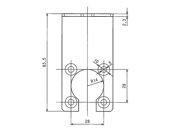 Dimensional drawing 2 of HKC-SPT40