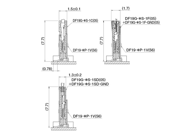 The outer dimensions of all sockets (cable type, FPC type, micro coaxial cable type) are the same