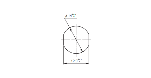 Panel mounting hole dimensions (Reference / panel thickness: 1 to 3 mm)