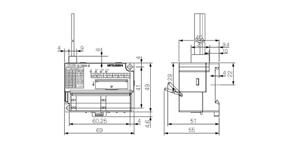 CL2AD4-B dimensional outline drawing (unit: mm)