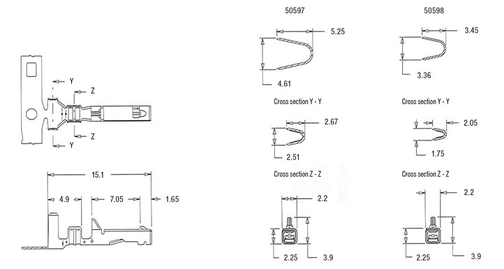 Wire to Wire Connector Terminal with 6.5mm Pitch (50597) 