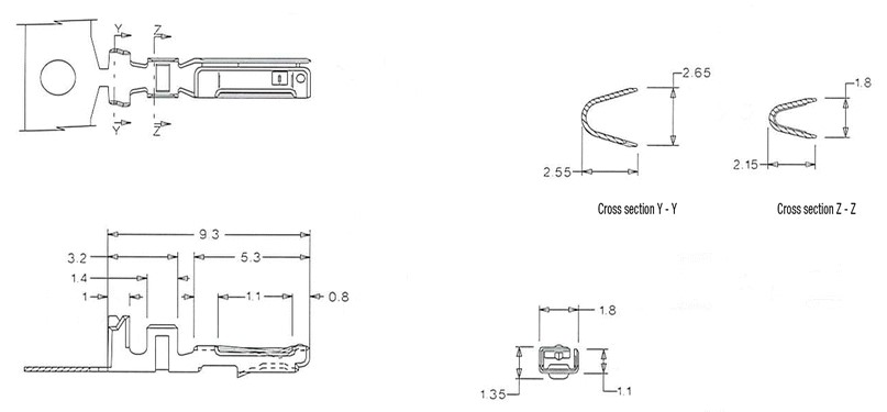 Mizu-P25? Minituare Waterproof Connector Terminal (50148) 