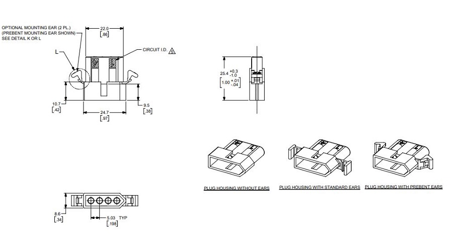 Standard .093" Receptacle Housing (1490) 