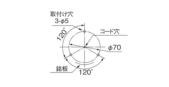 Dimensional drawing of mounting surface