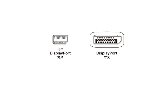 Connector diagram of Mini DisplayPort to DisplayPort Conversion Cable (2 m, White)