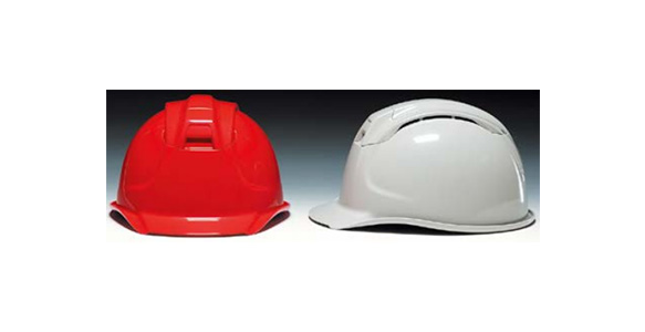 Hard hat SYA-WV type (With inlet/outlet port, transparent visor, raindrop prevention groove, shock absorbing liner): Related images