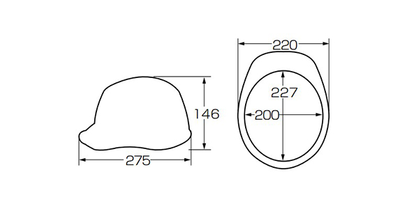 FRP Resin Hard Hat SYF-V Type (With Inlet/Outlet Port, Raindrop Prevention Groove, Shock Absorbing Liner): Related images