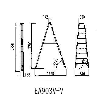 Stepladder (wide step) EA903V-1 to 7 drawing 4