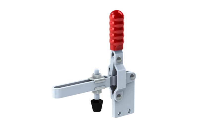 Toggle Clamp - Vertical-Handled - Long U-Shaped Arm (Straight Base) GH-101-EI