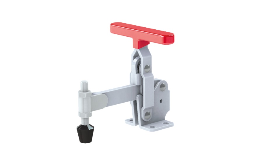 Toggle Clamp - Vertical-Handled - Solid Arm (Flange Base) T-Shaped Handle GH-12141 