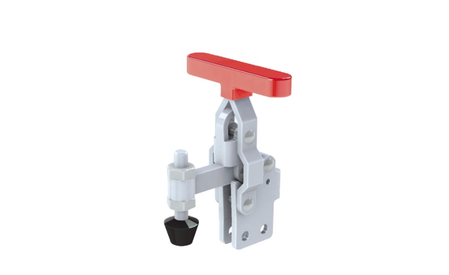 Toggle Clamp - Vertical Handle - Fixed Spindle (Straight Base) T-Handle, GH-12075 