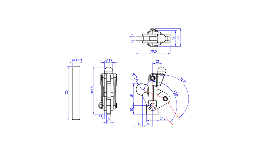 Weldable Toggle Clamp, GH-70310 