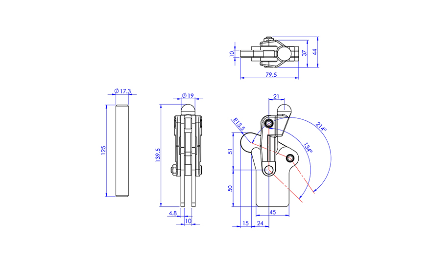 Weldable Toggle Clamp, GH-70315 