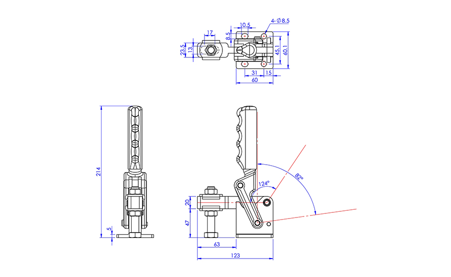 Weldable Toggle Clamp, GH-70533 