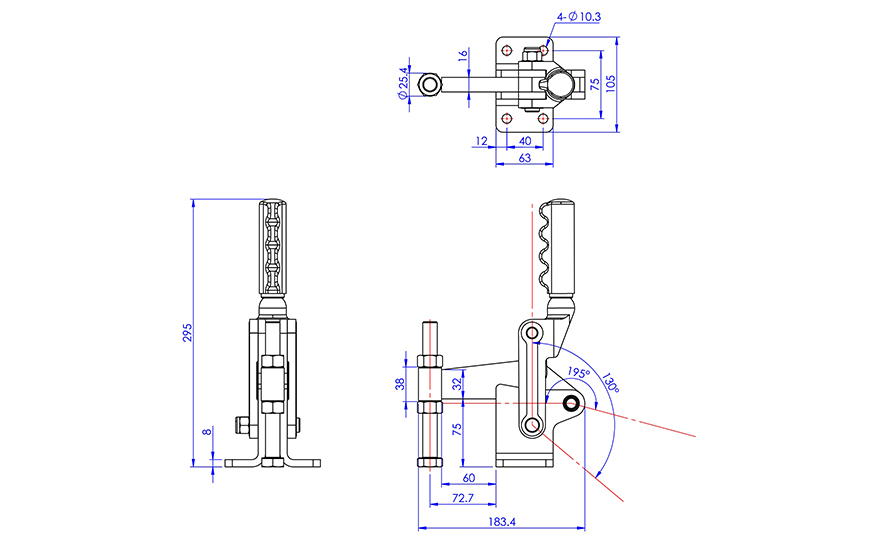 Weldable Toggle Clamp, GH-72425 