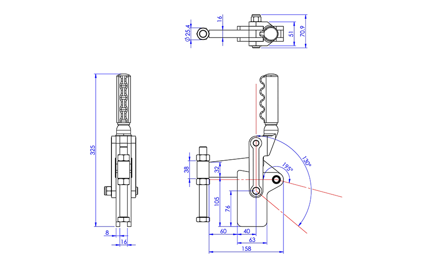 Weldable Toggle Clamp, GH-72420 