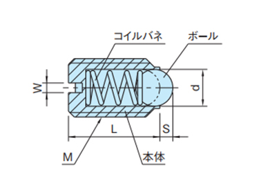 Engineering plastic ball plunger dimensional drawing