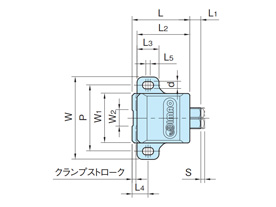 Dimensional drawing of side clamp