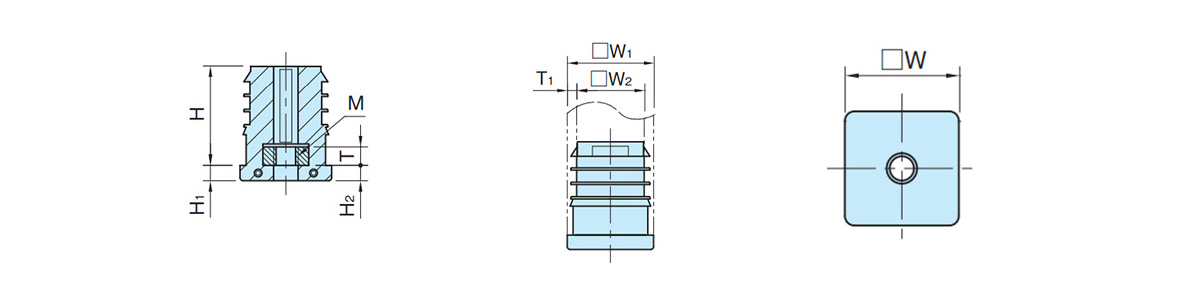 Outline Drawing for End Cap for Square Pipe