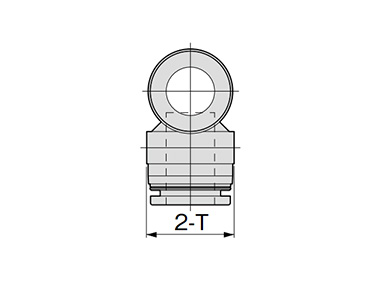 Dimensional drawing of UT series union tee