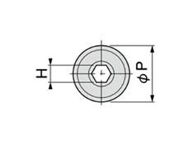 Dimensional drawing of TSH series hex socket head straight