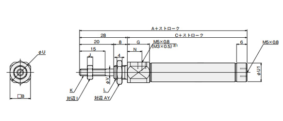 Basic type, PBDA, cylinder diameter × stroke