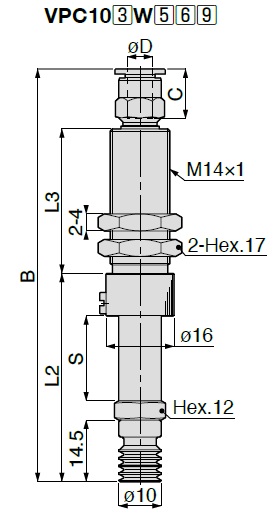 Vacuum Pad Multistage Bellows Type VPB One Touch Fitting Type 