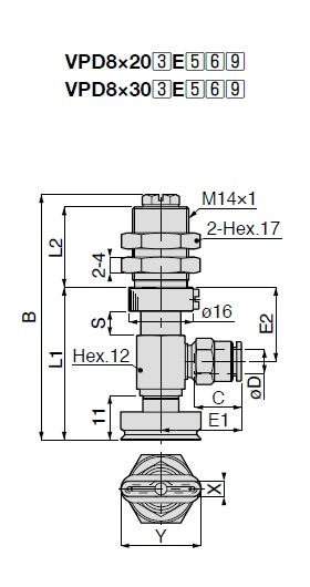 Vacuum Pad Oval Type VPD One Touch Fitting Type 